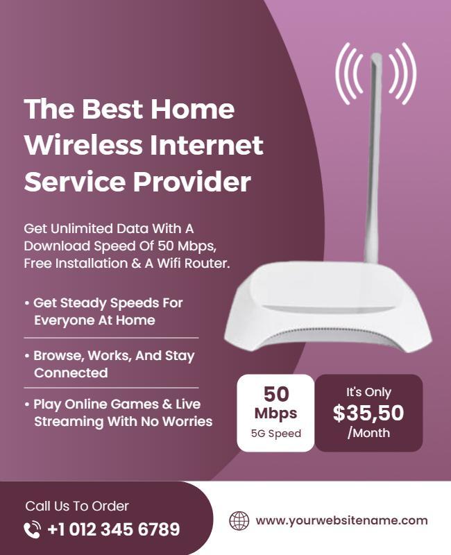 Home Wireless Internet Service Promotion Flyer Template