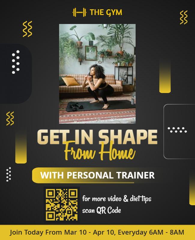 Home Workout Personal Training Flyer Template