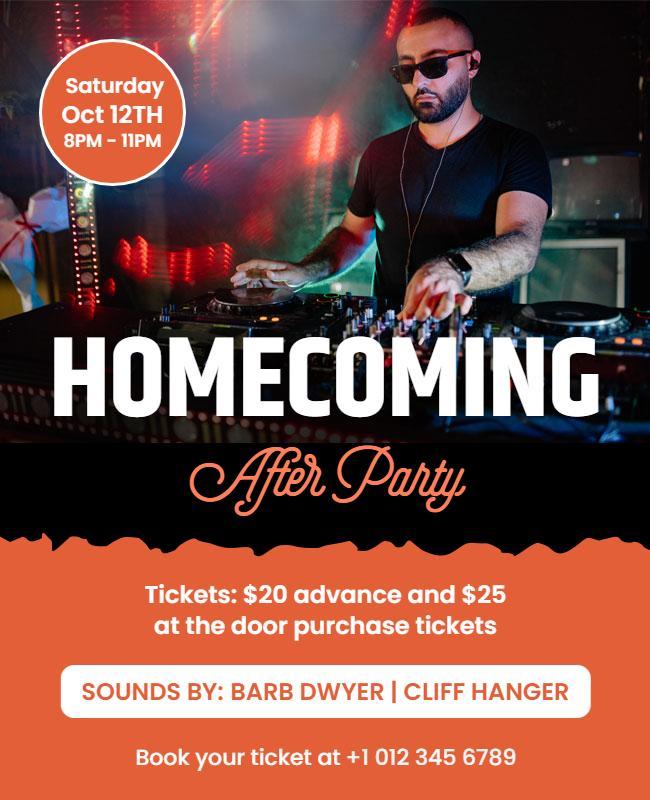 Homecoming After Party Music Event Flyer Template