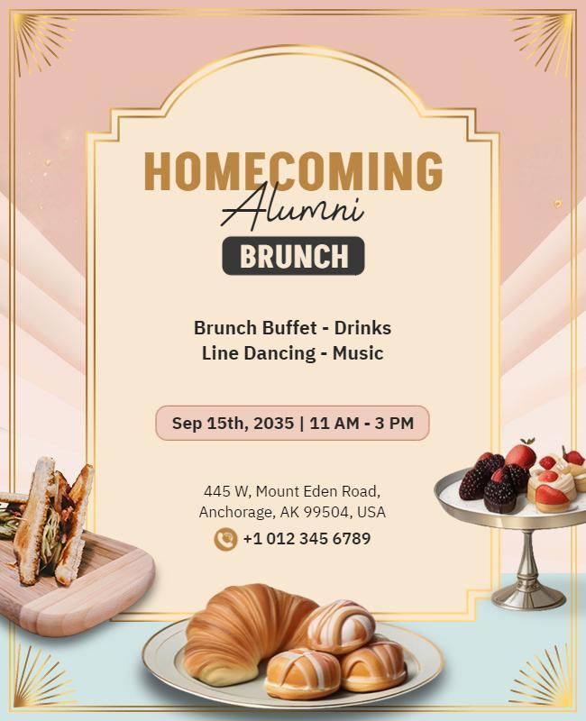 Homecoming Alumni Brunch Event Flyer Template