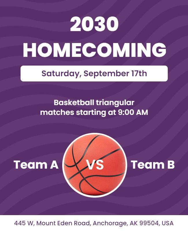 Homecoming Basketball Event Flyer Template