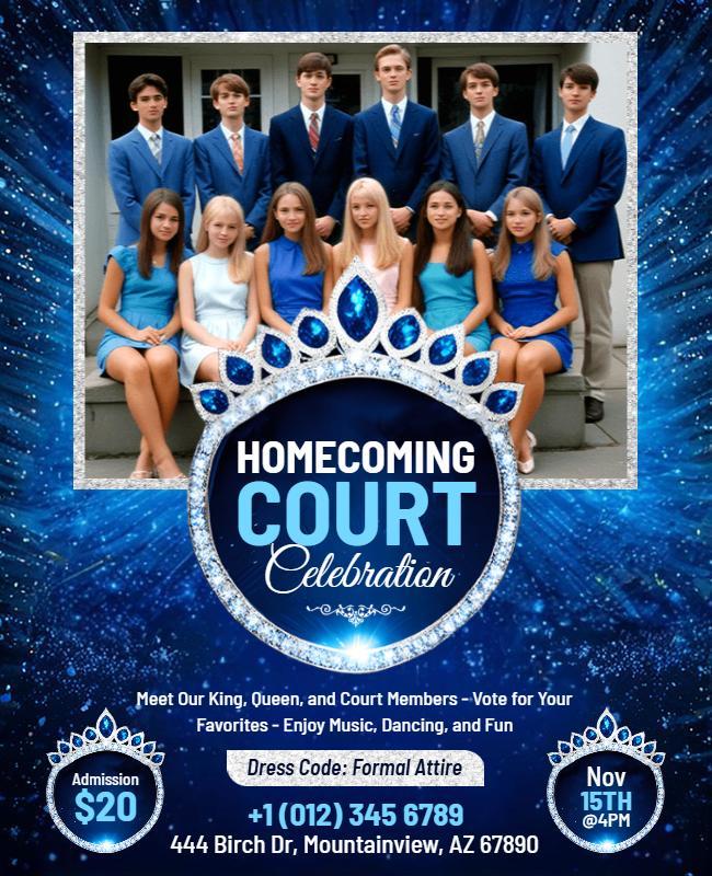 Homecoming Court Celebration Event Flyer Template