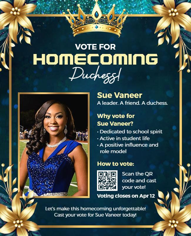 Homecoming Duchess Election Campaign Flyer Template