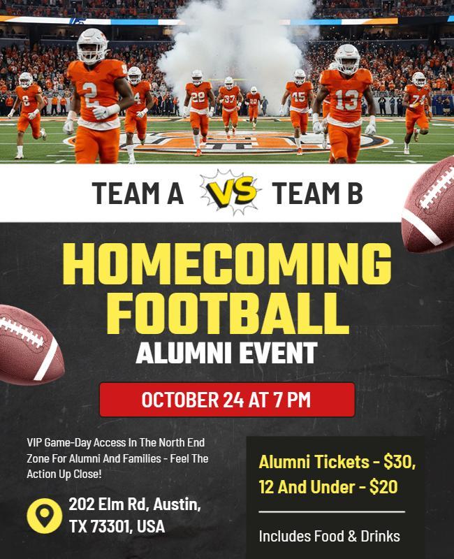 Homecoming Football Alumni Event Flyer Template