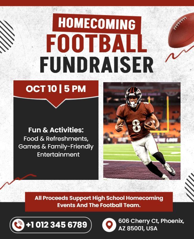 Homecoming Football Fundraiser Event Flyer Template