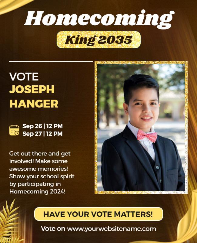 Homecoming King Election Announcement Flyer Template