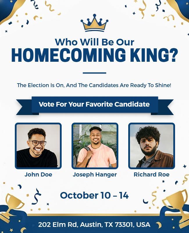 Homecoming King Election Voting Announcement Flyer Template