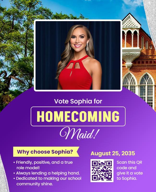 Homecoming Maid Election Campaign Flyer Template