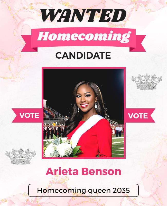 Homecoming Queen Candidate Vote Flyer Template