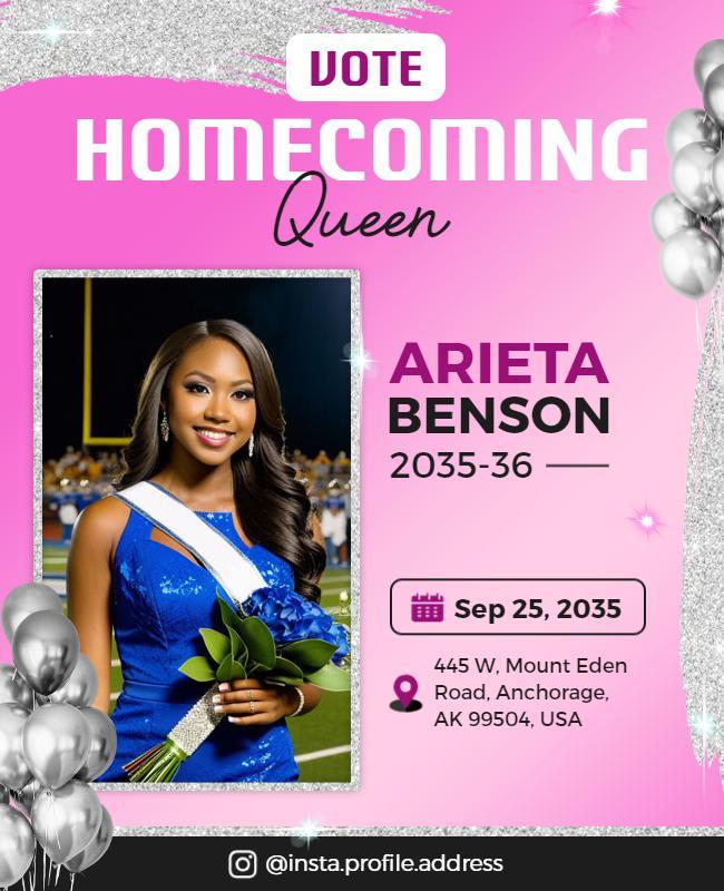 Homecoming Queen Election Announcement Flyer Template