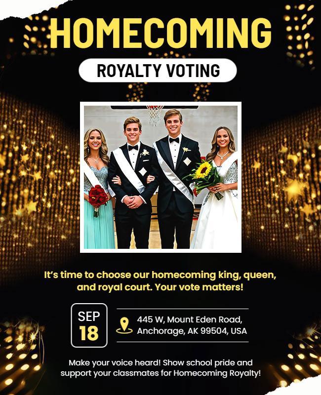 Homecoming Royalty Voting Event Flyer Template