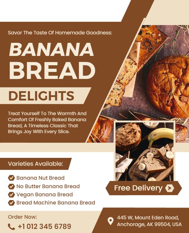 Homemade Banana Bread Delights Flyer Template