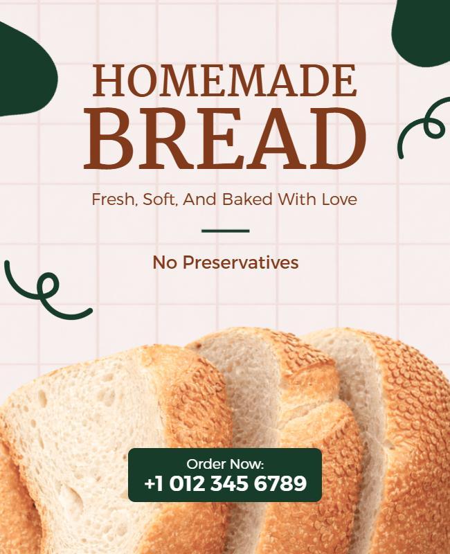 Homemade Bread Advertisement Poster Template