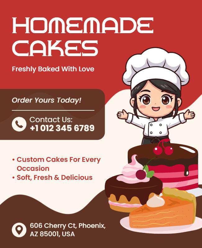 Homemade Cake Advertisement Poster Template