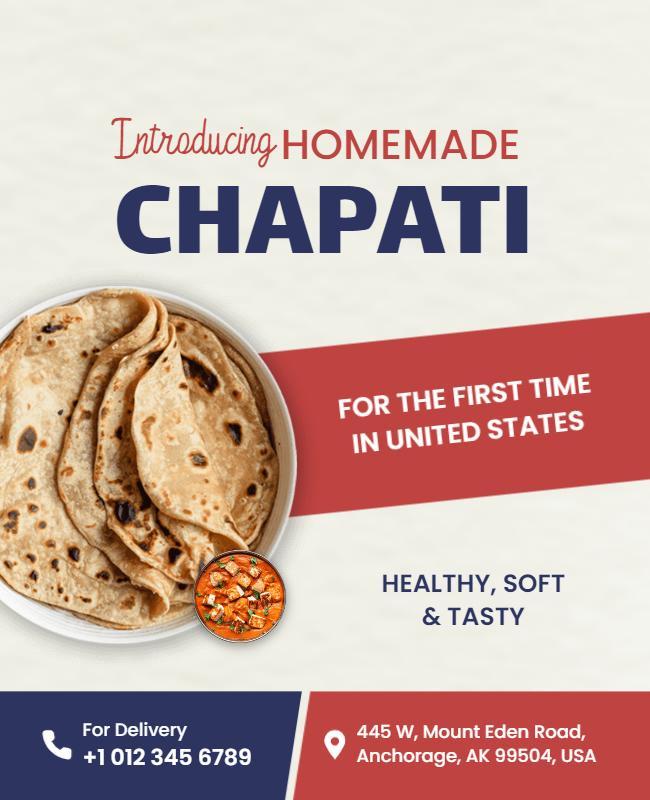 Homemade Chapati Introduction Flyer Template