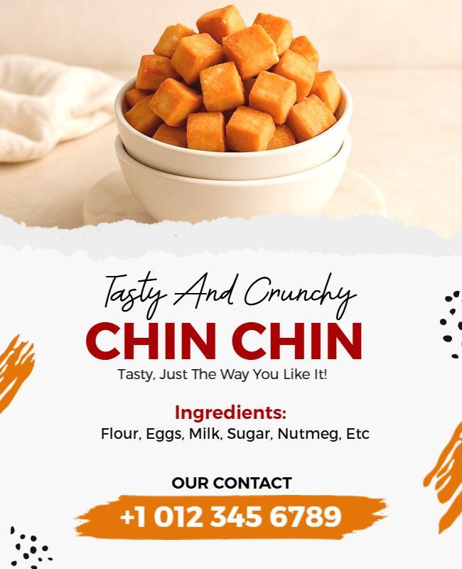 Homemade Chin Chin Snack Ingredients Flyer Template