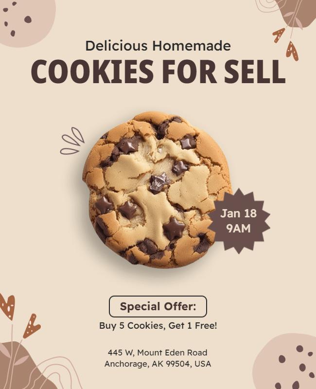 Homemade Cookies Sale Promotional Flyer Template