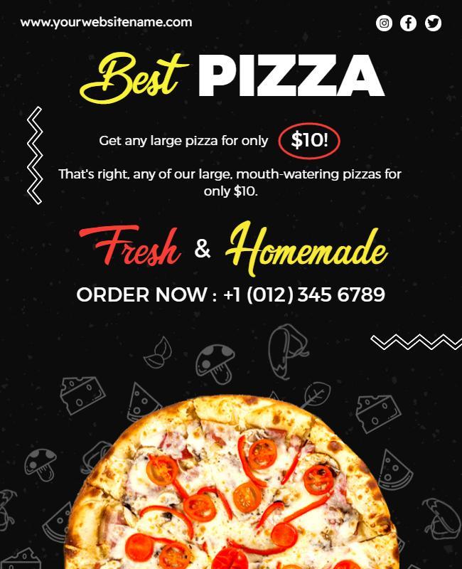 Homemade Fresh Pizza Promotion Flyer Template