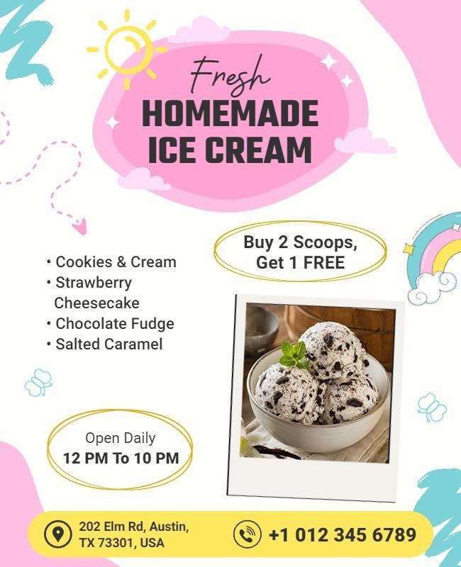 Homemade Ice Cream Promotion Flyer Template