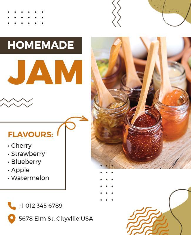 Homemade Jam Flavors Promotion Flyer Template