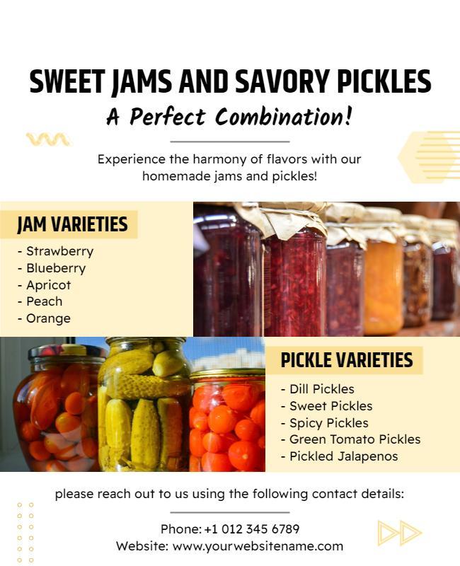 Homemade Jams and Pickles Variety Flyer Template