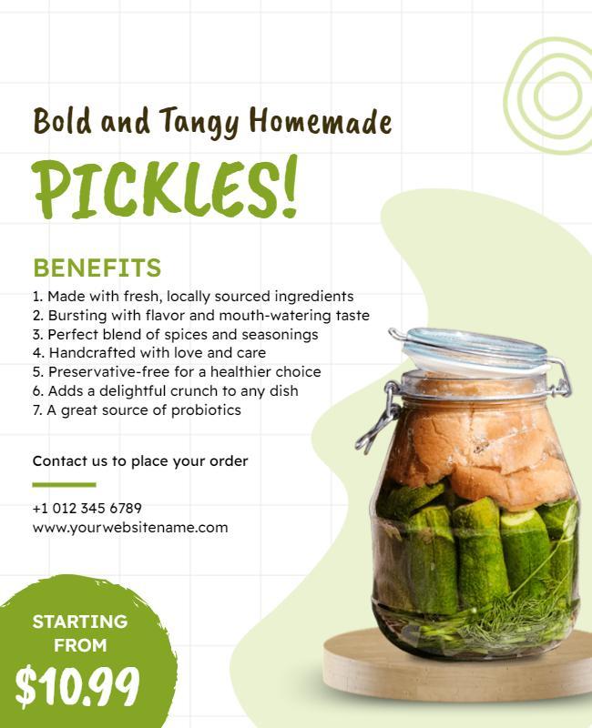 Homemade Pickles Product Promotion Flyer Template