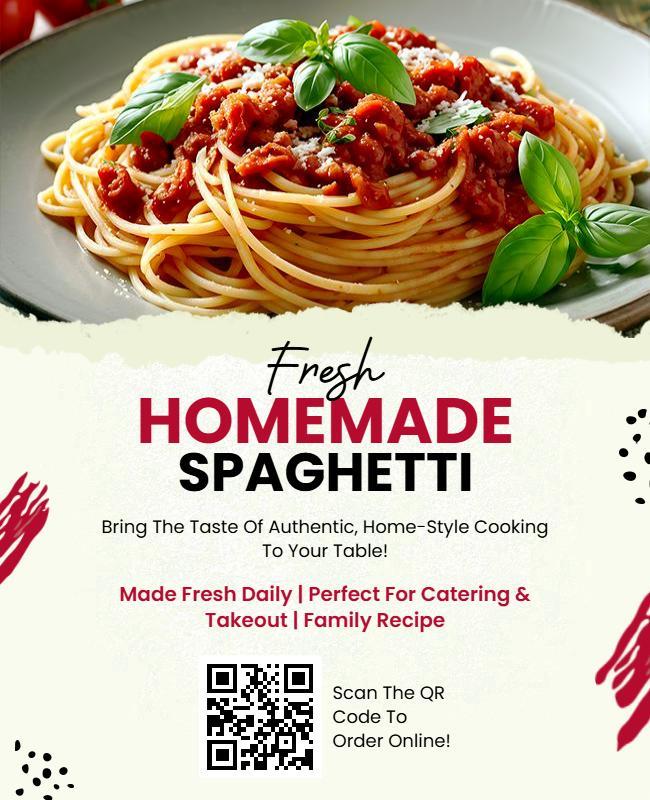 Homemade Spaghetti Takeout and Catering Flyer Template