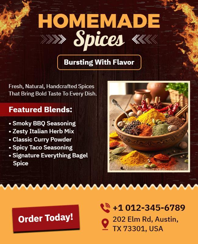 Homemade Spice Blend Promotion Flyer Template Homemade Spice Blend Promotion Flyer Template