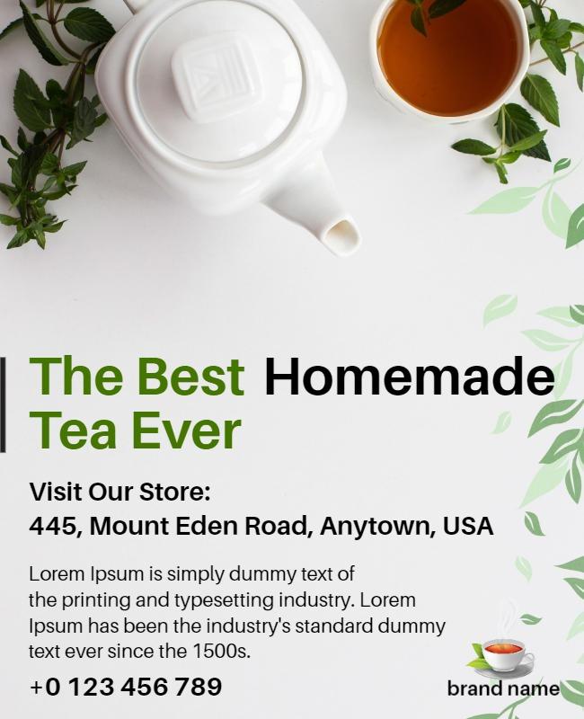 Homemade Tea Promotion Flyer Template