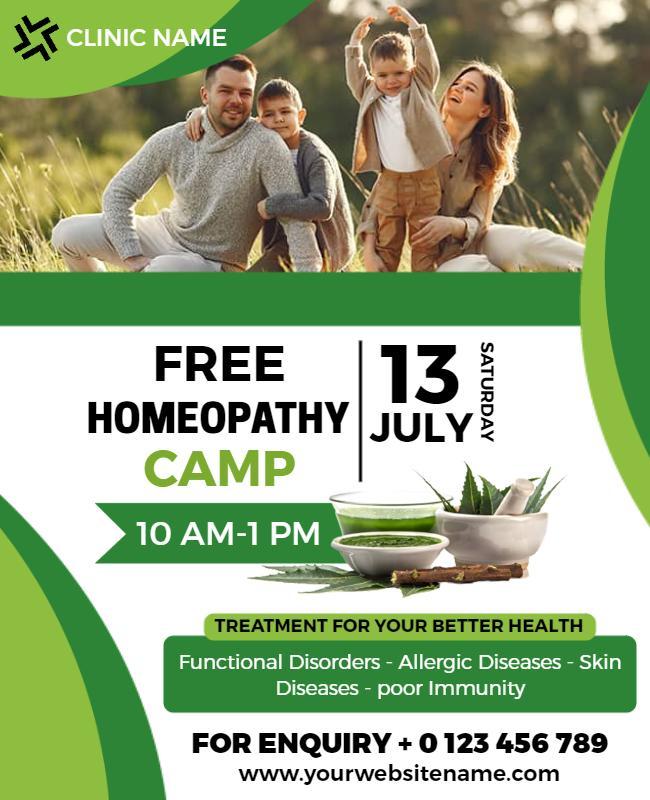 Homeopathy Health Camp Informational Flyer Template