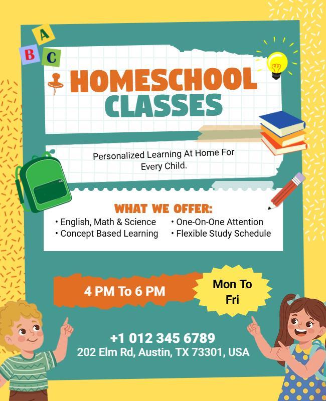 Homeschool Classes Flyer Template