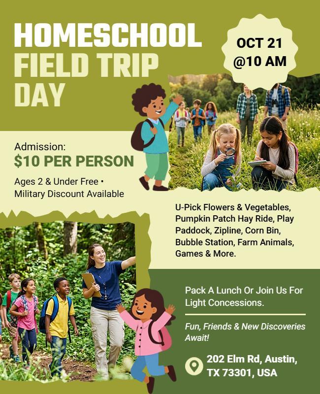 Homeschool Field Trip Day Event Flyer Template