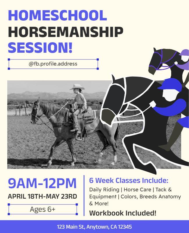 Homeschool Horsemanship Session Flyer Template