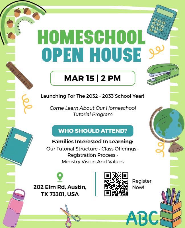 Homeschool Open House Flyer Template