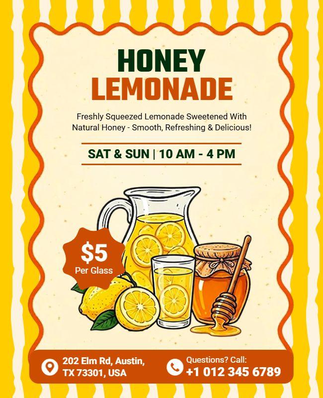 Honey Lemonade Promotion Flyer Template