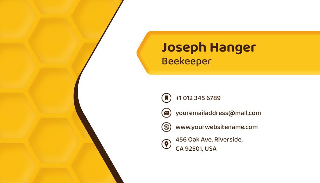 Honeycomb Themed Beekeeping Business Card Template