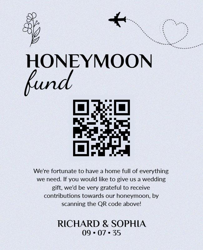 Honeymoon Fund Contribution Invitation Flyer Template