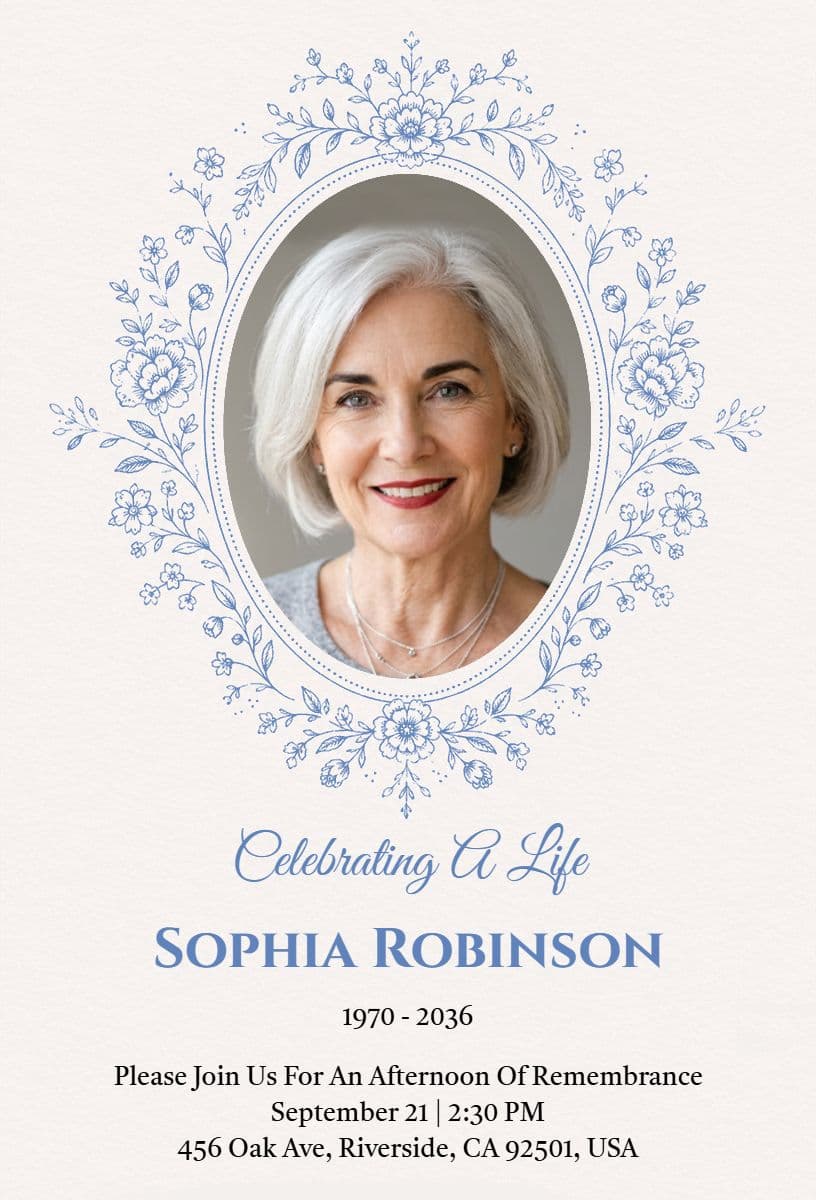 Honoring a Loved One Funeral Announcement Template