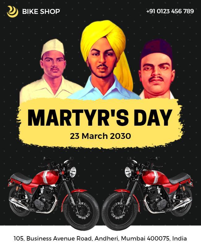 Honoring Martyrs with Vintage Motorcycle Art Poster Template