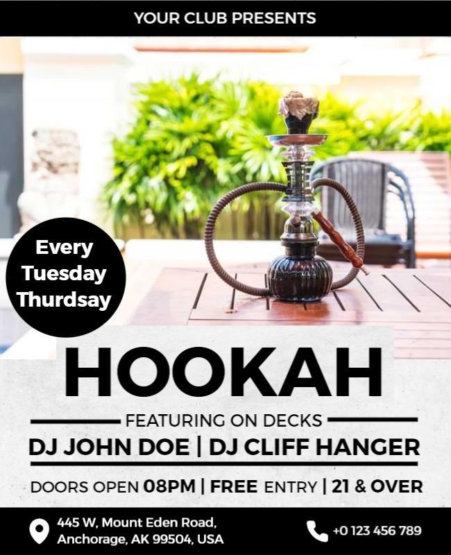 Hookah Lounge Night Dj Event Flyer Template