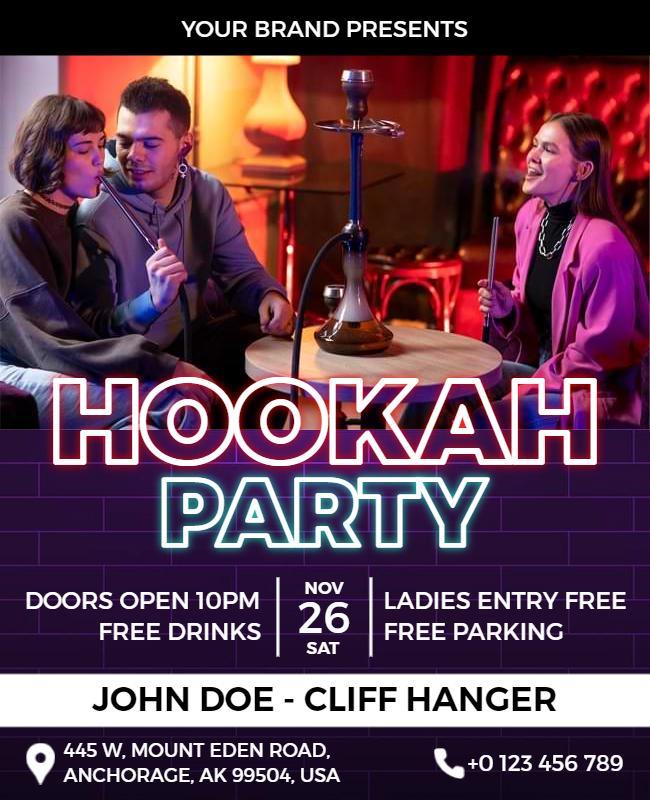 Hookah Lounge Night Party Flyer Template