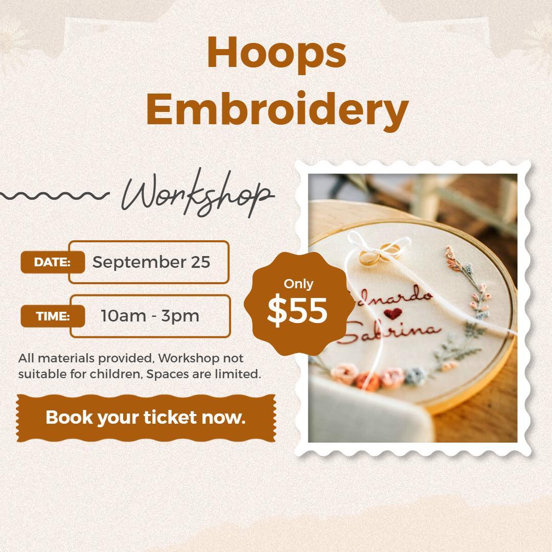 Hoops Embroidery Workshop Event Instagram Flyer Template