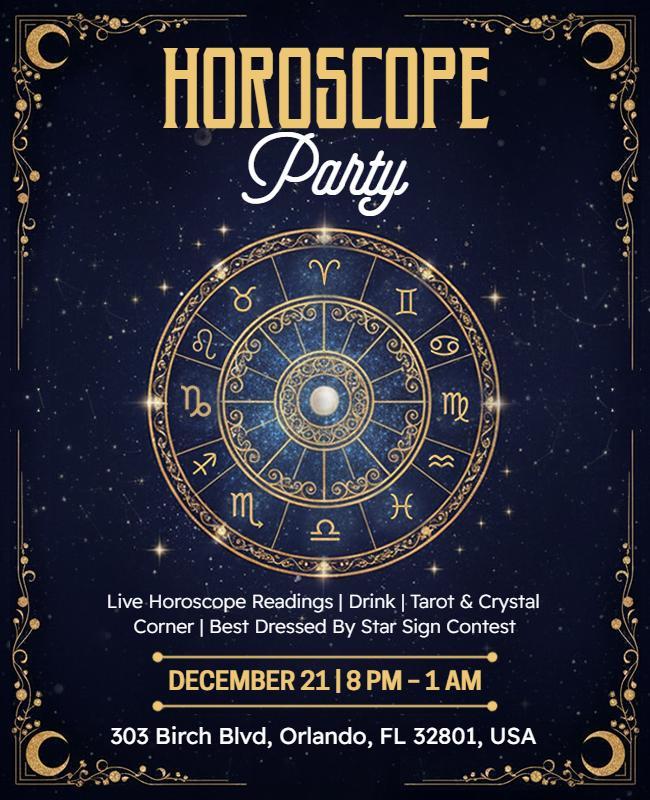 Horoscope Themed Party Event Flyer Template