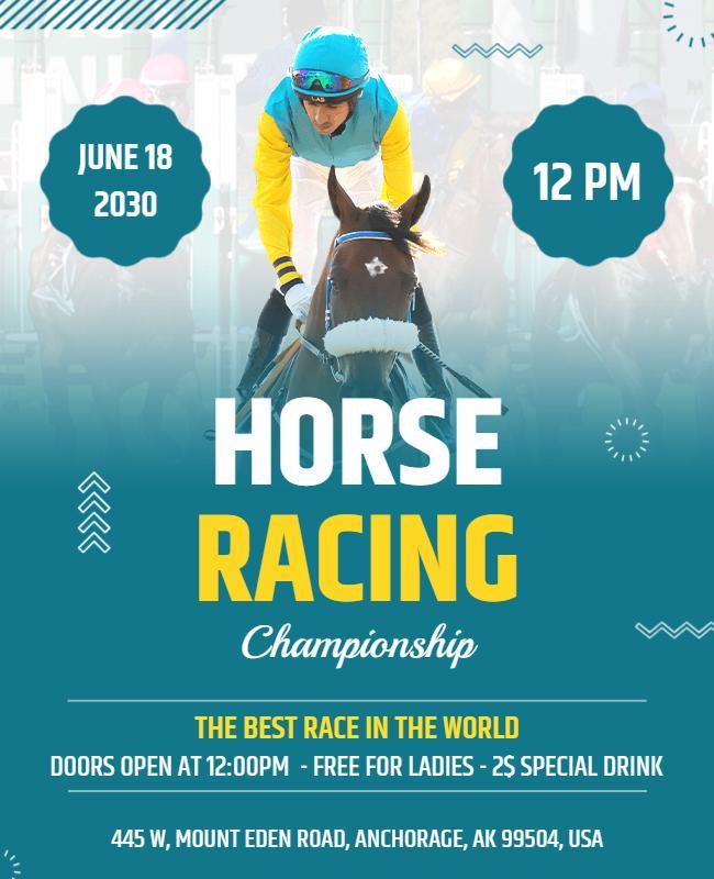 Horse Racing Championship Event Flyer Template