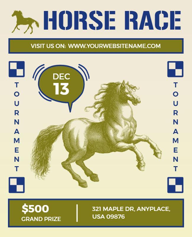 Horse Racing Tournament Event Flyer Template