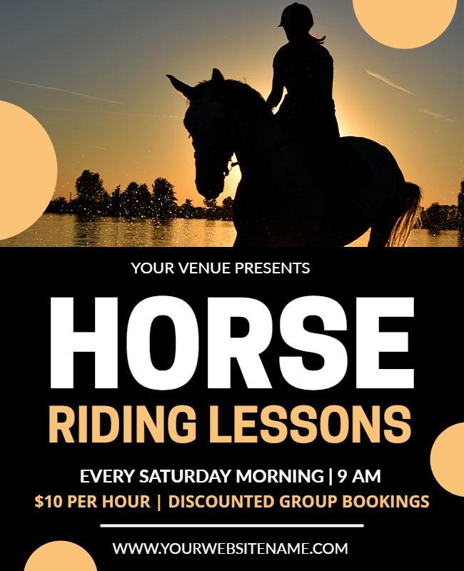 Horse Riding Lessons Promotional Flyer Template