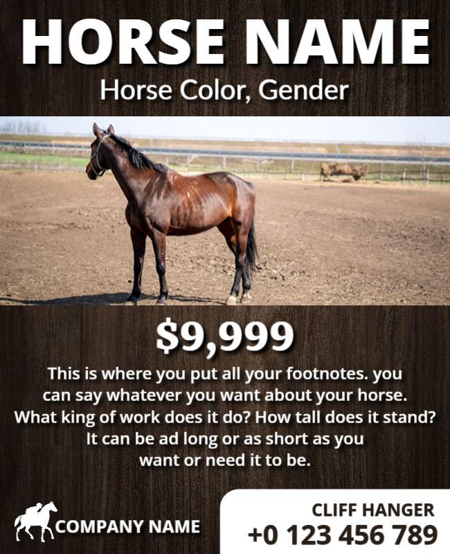 Horse Sale Advertisement Flyer Template