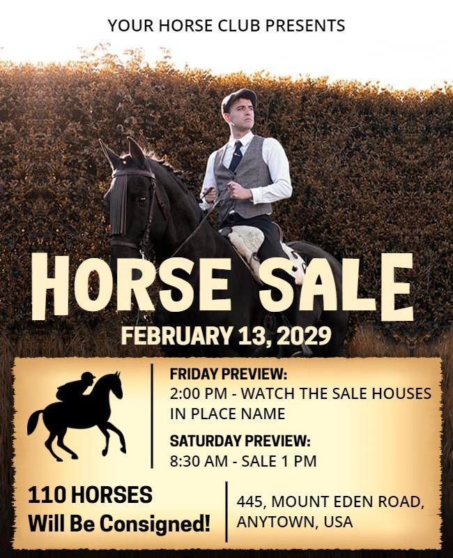 Horse Sale Event Flyer Template