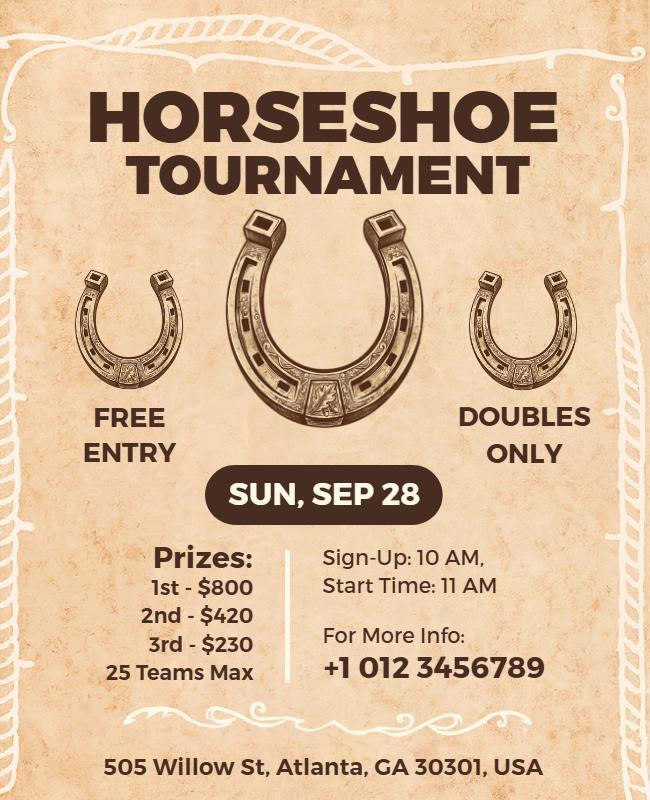 Horseshoe Tournament Event Poster Template