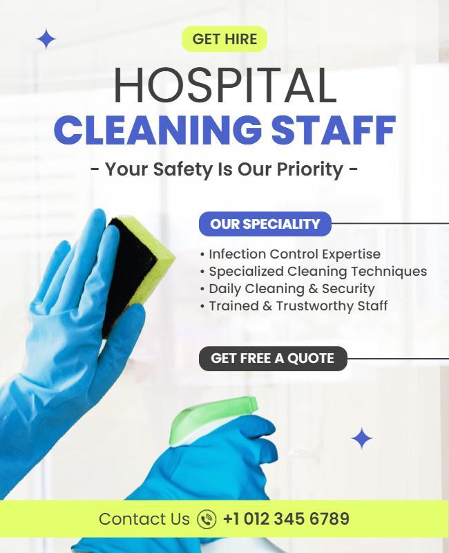 Hospital Cleaning Services Promotion Flyer Template